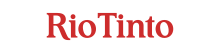 Rio Tinto logo in red text on a white background (brand name)